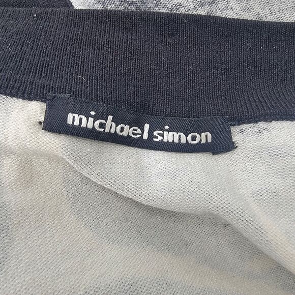 Vintage Michael Simon beaded embellished black and white floral silk blend... - Picture 5 of 8